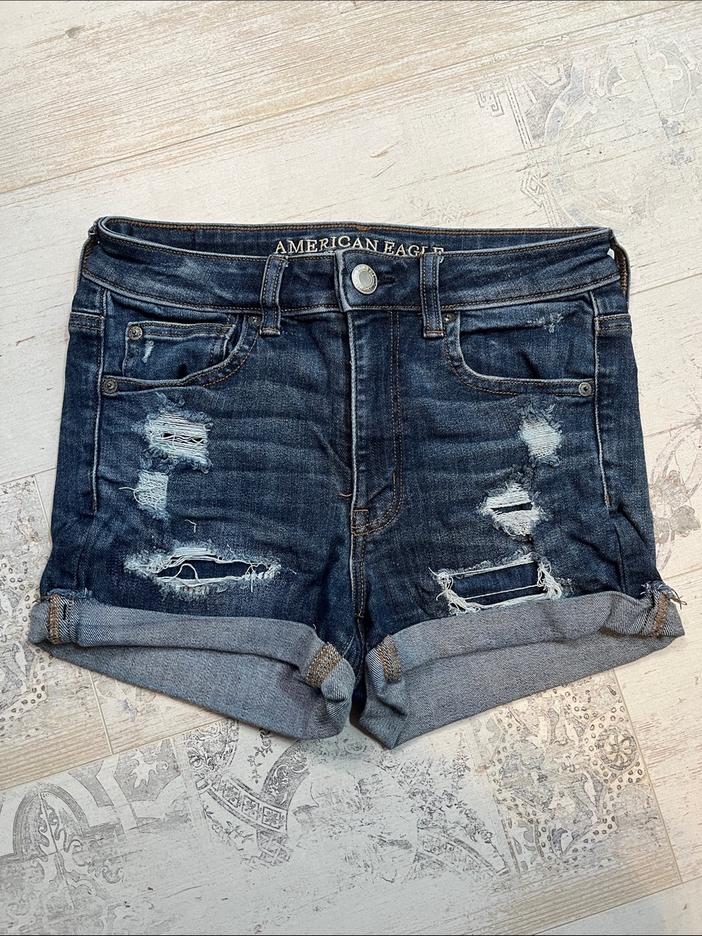 American Eagle Outfitters Hi Rise Shortie Jean Shorts Size 6